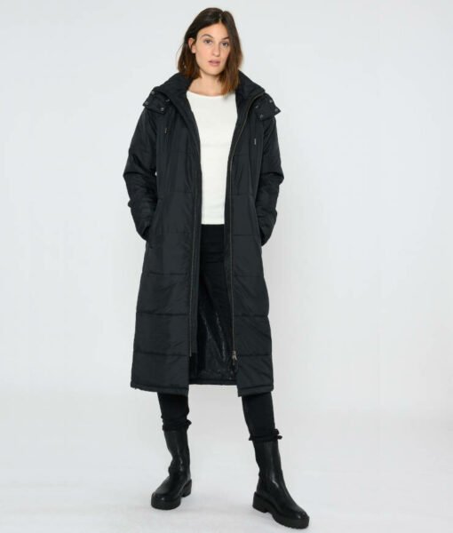 ThokkThokk veganer langer Wintermantel Kapok Long Parka black